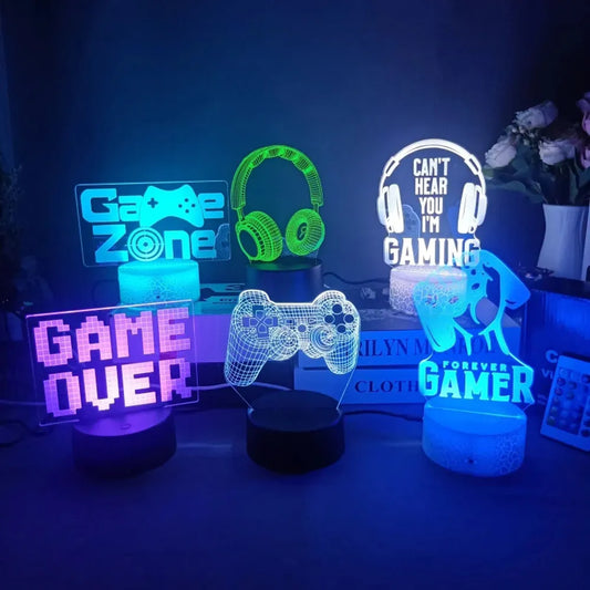 3D LED Lamps Gaming Room